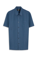 Camisa Linho Blend Retro Xang Azul Bic