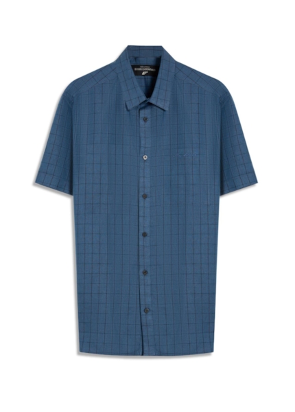 Camisa Linho Blend Retro Xang Azul Bic