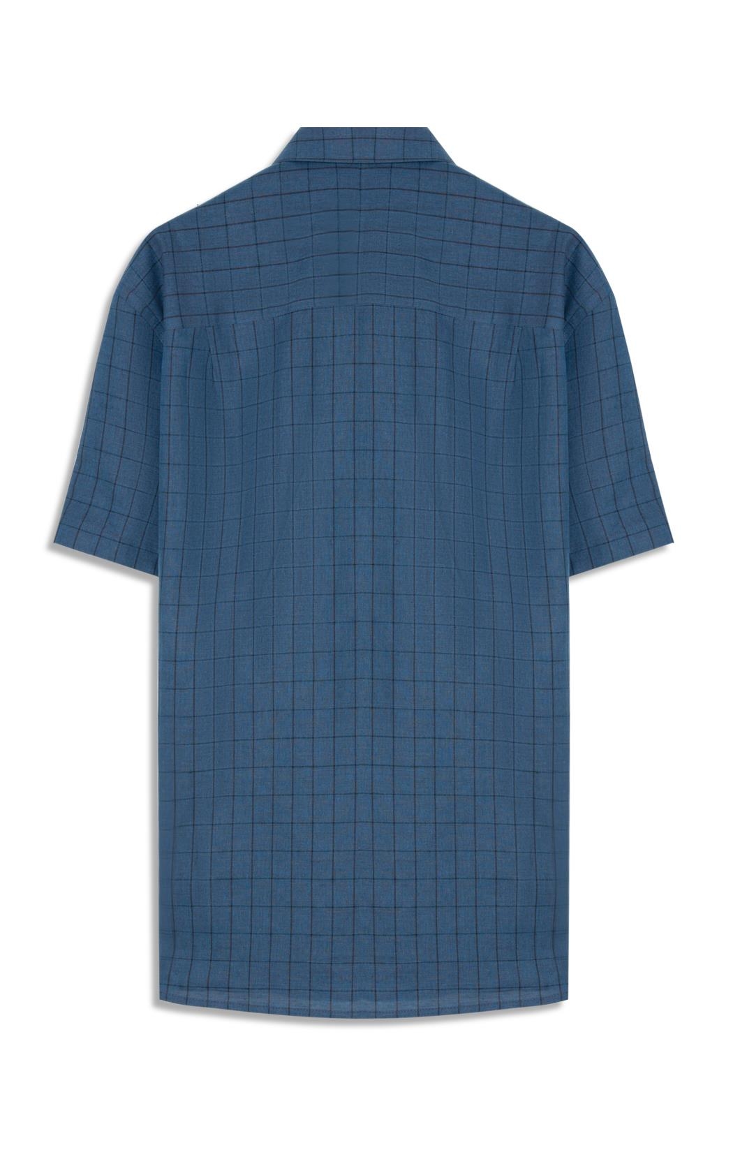 Camisa Linho Blend Retro Xang Azul Bic