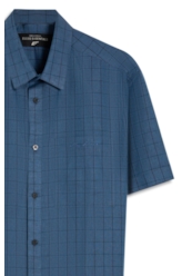 Camisa Linho Blend Retro Xang Azul Bic