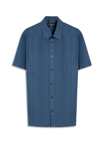 Camisa Linho Blend Retro Xang Azul Bic