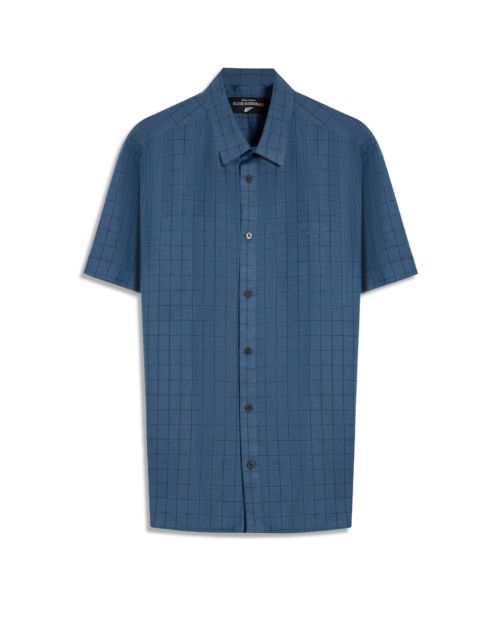 Camisa Linho Blend Retro Xang Azul Bic