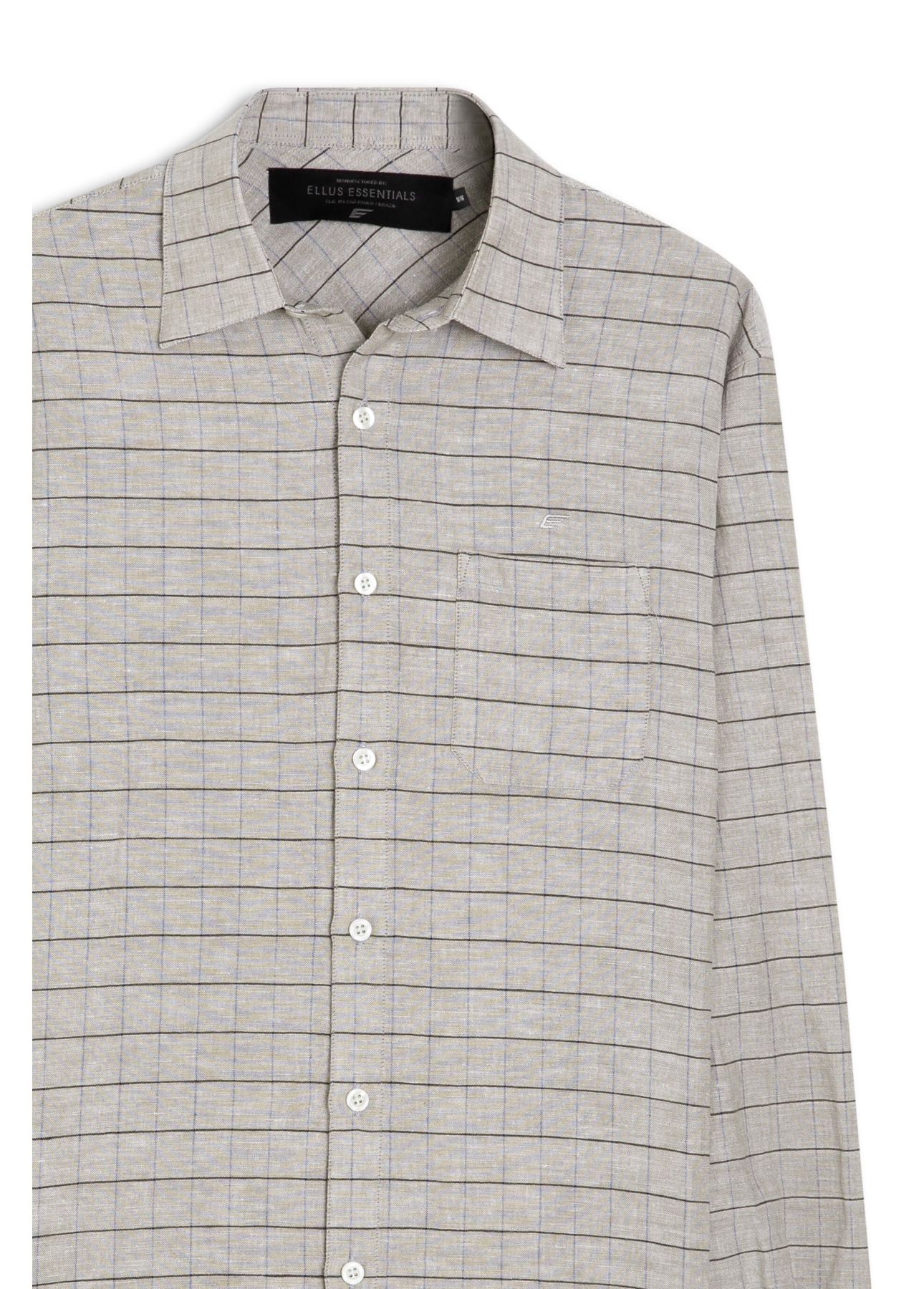 Camisa Linho Blend Ruoshu Classic Italian Mouse Cinza
