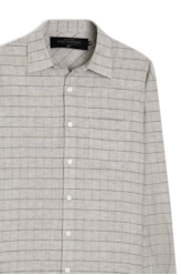 Camisa Linho Blend Ruoshu Classic Italian Mouse Cinza
