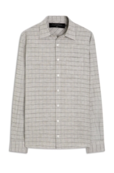 Camisa Linho Blend Ruoshu Classic Italian Mouse Cinza