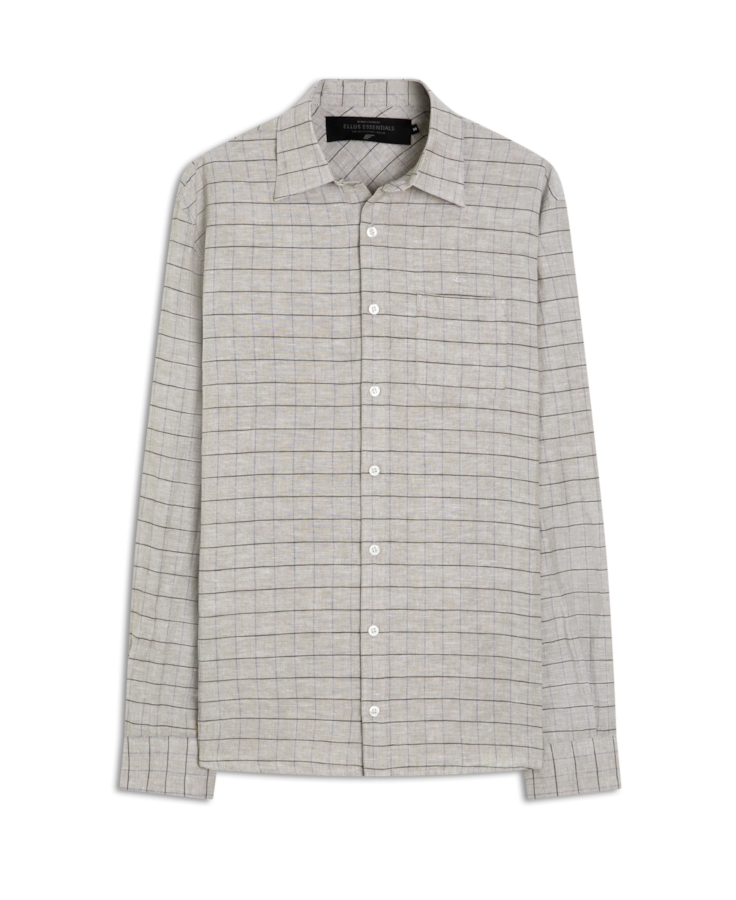 Camisa Linho Blend Ruoshu Classic Italian Mouse Cinza