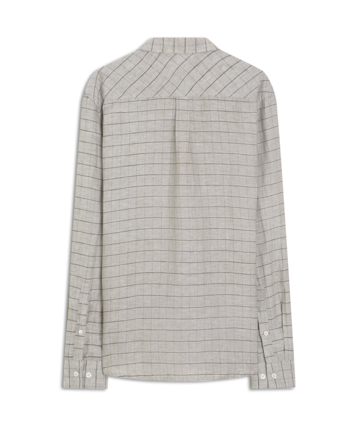 Camisa Linho Blend Ruoshu Classic Italian Mouse Cinza