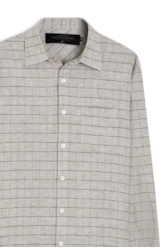 Camisa Linho Blend Ruoshu Classic Italian Mouse Cinza