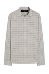 Camisa Linho Blend Ruoshu Classic Italian Mouse Cinza