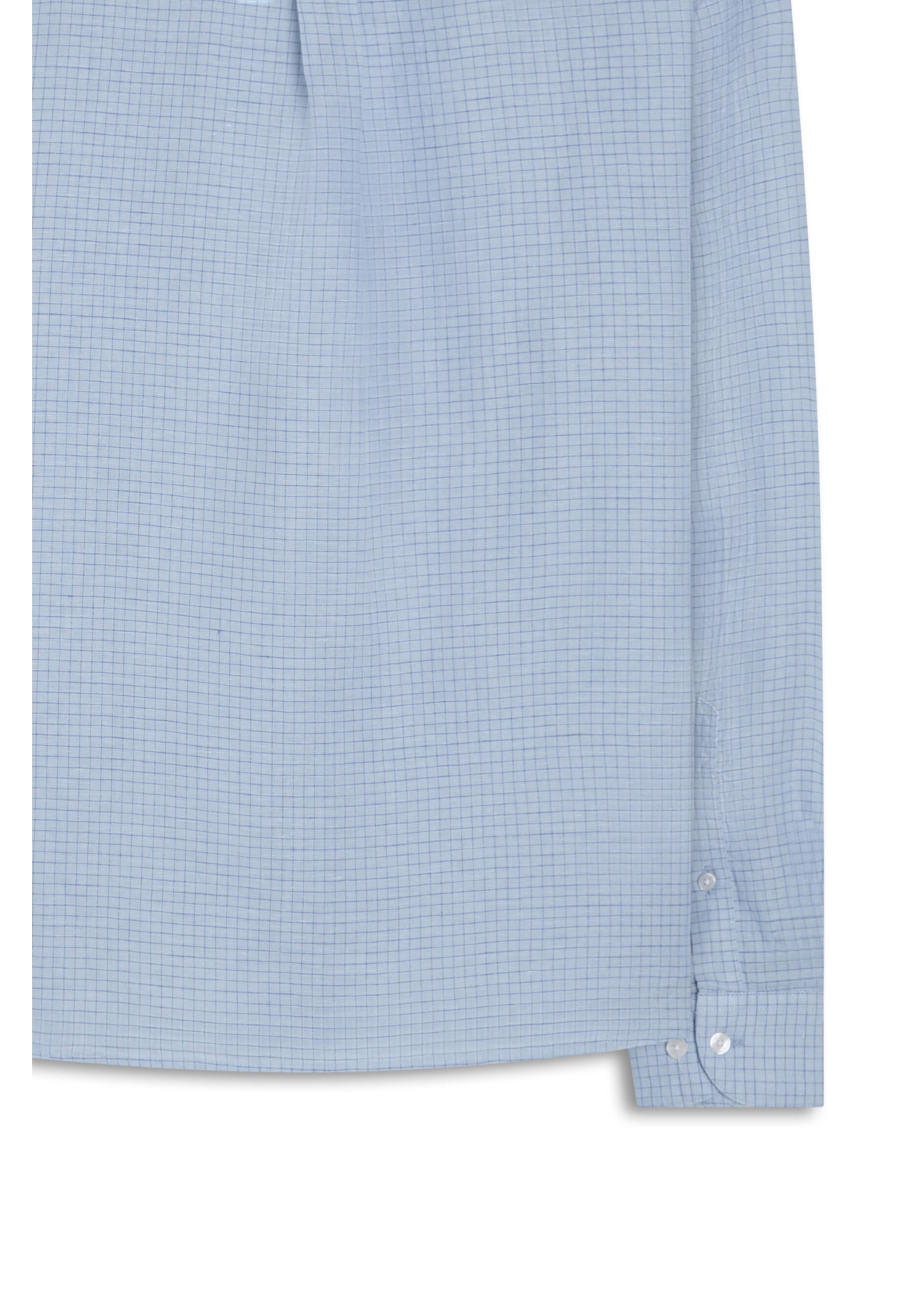 Camisa Linho Blend Seaside Plaid Italian Azul Claro
