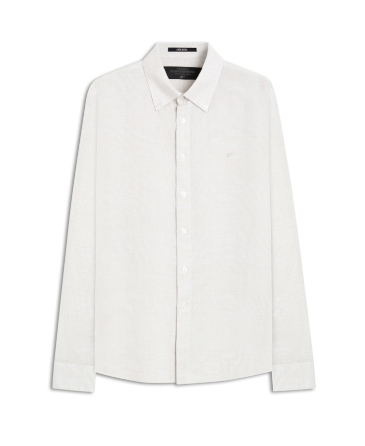 Camisa Linho Blend Volpi Button Down Cinza
