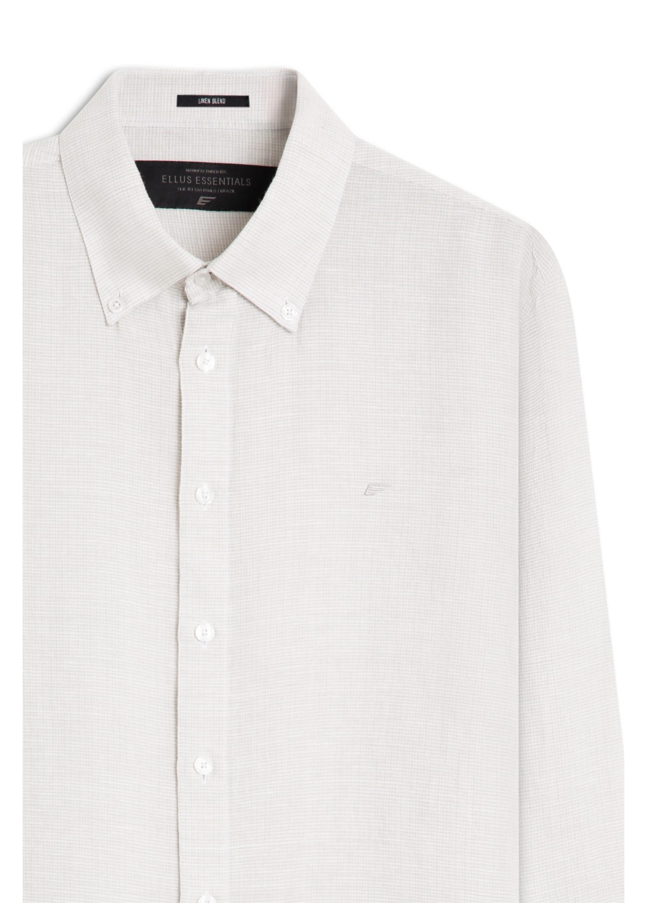 Camisa Linho Blend Volpi Button Down Cinza