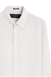 Camisa Linho Blend Volpi Button Down Cinza