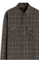 Camisa Linho Blend Xadrez Country Tabaco