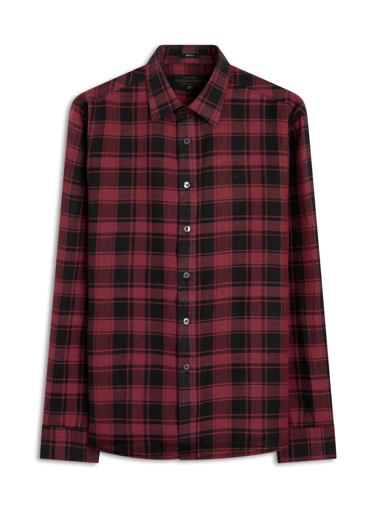 Camisa Linho Blend Xadrez Madra Bordeaux