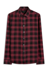 Camisa Linho Blend Xadrez Madra Bordeaux