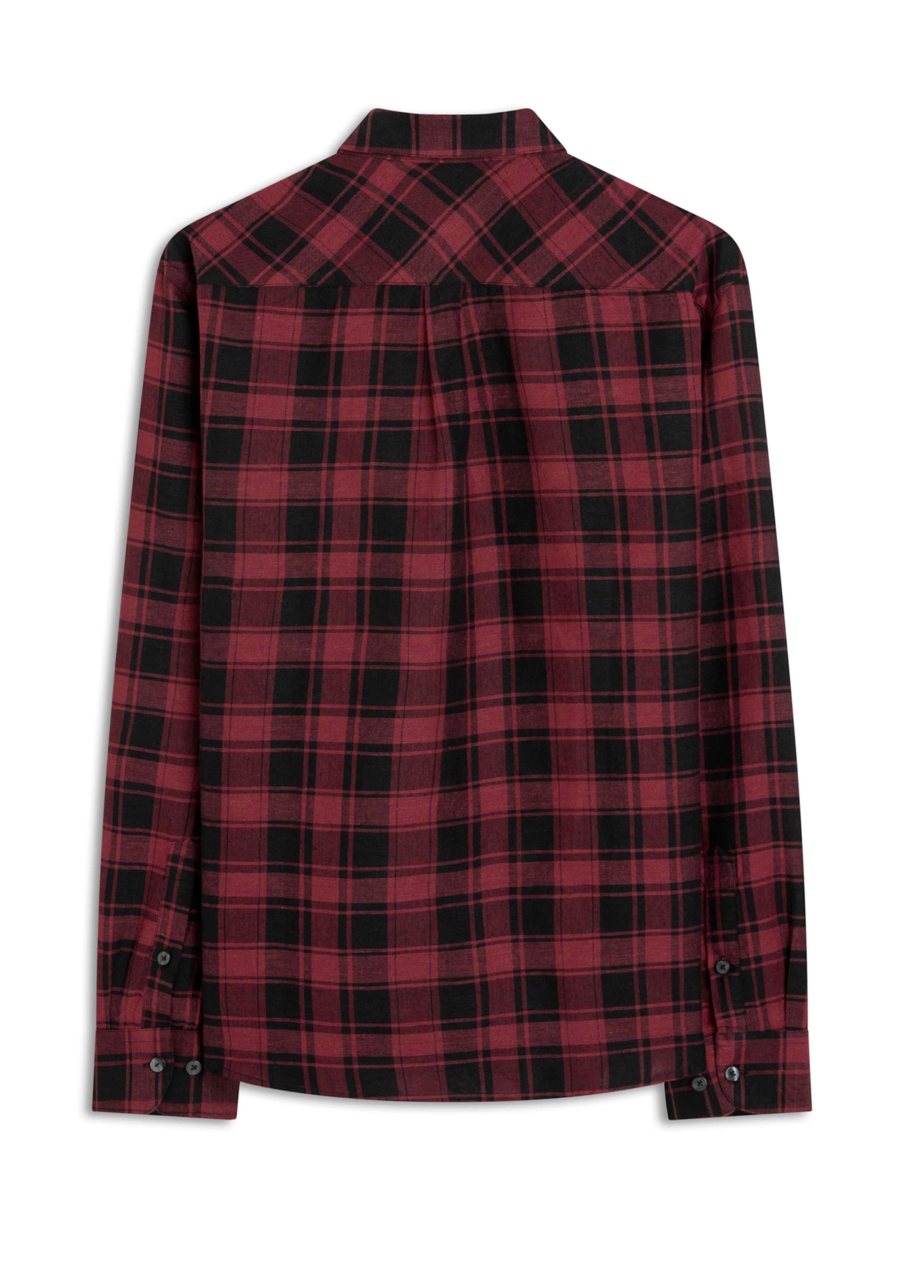 Camisa Linho Blend Xadrez Madra Bordeaux