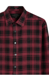 Camisa Linho Blend Xadrez Madra Bordeaux
