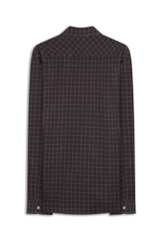 Camisa Linho Blend Xadrez Monza  Xangai Chumbo Mescla