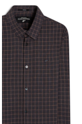 Camisa Linho Blend Xadrez Monza  Xangai Chumbo Mescla