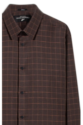 Camisa Linho Blend Xadrez Monza  Xangai Tabaco