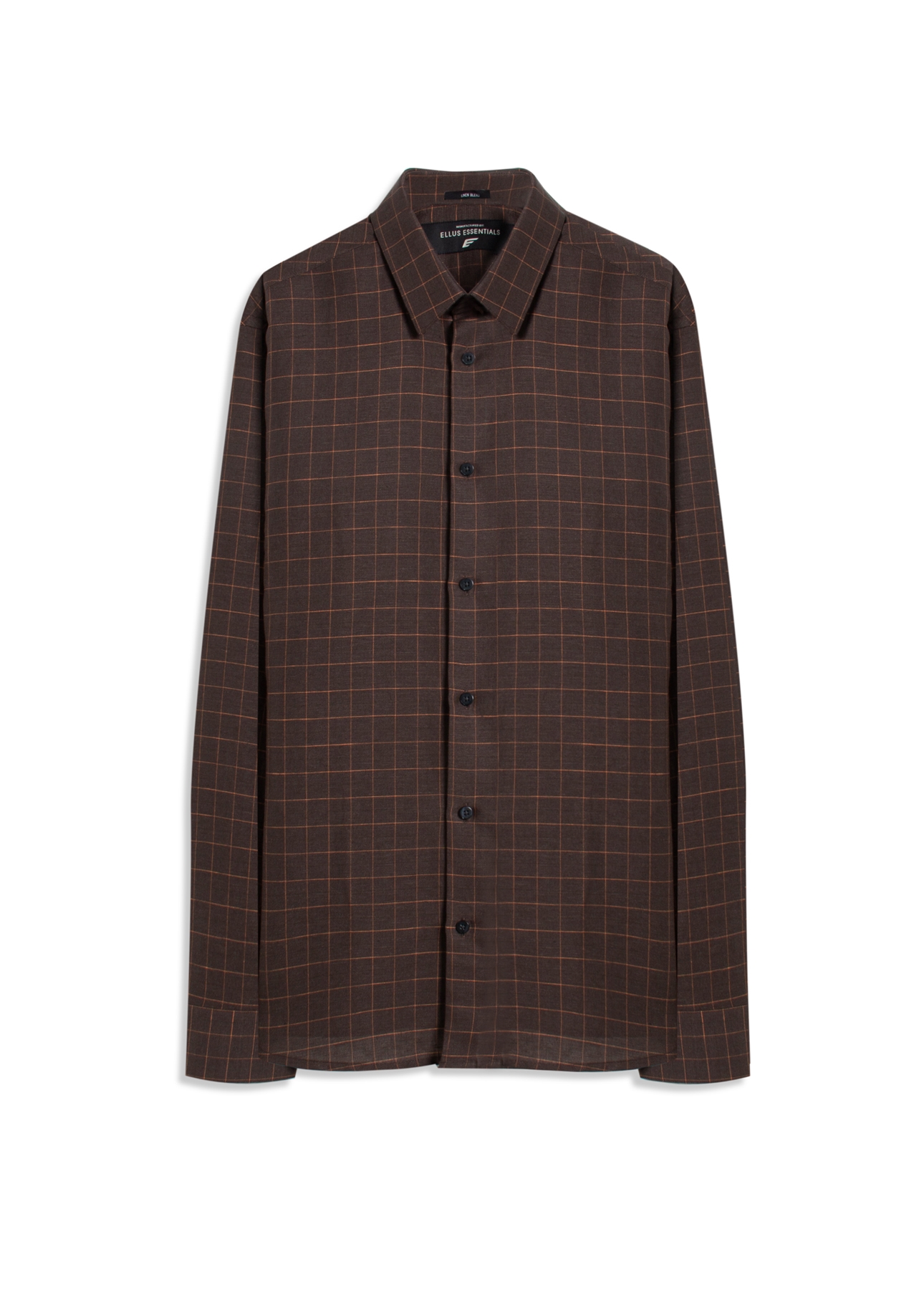 Camisa Linho Blend Xadrez Monza  Xangai Tabaco