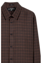 Camisa Linho Blend Xadrez Monza  Xangai Tabaco