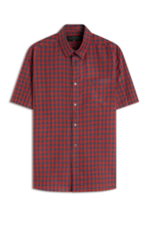 Camisa Linho Blend Xadrez Mottella  Xang Vermelho