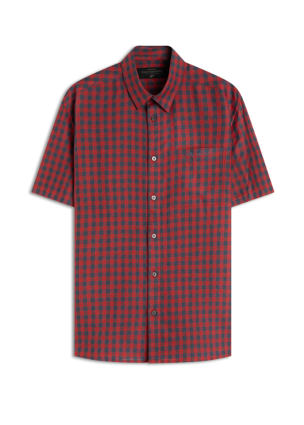 Camisa Linho Blend Xadrez Mottella  Xang Vermelho