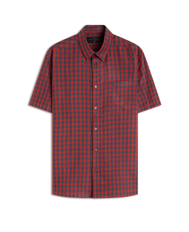 Camisa Linho Blend Xadrez Mottella  Xang Vermelho