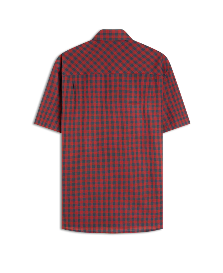 Camisa Linho Blend Xadrez Mottella  Xang Vermelho