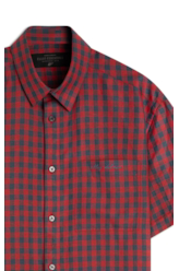 Camisa Linho Blend Xadrez Mottella  Xang Vermelho