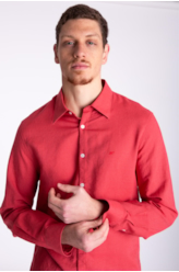 Camisa Linho Classic Anatomic Cereja Aia