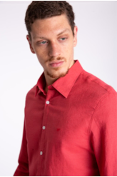 Camisa Linho Classic Anatomic Cereja Aia