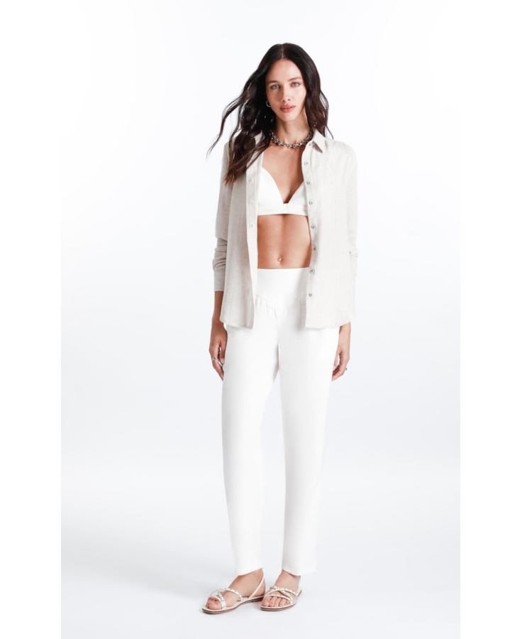 Camisa Linho de Giz Met Classic Xangai Areia