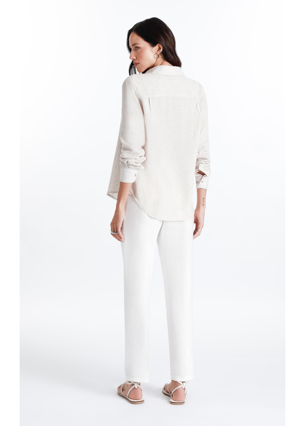 Camisa Linho de Giz Met Classic Xangai Areia