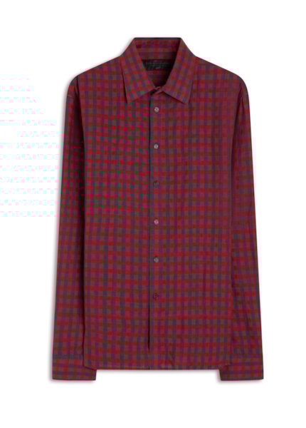 Camisa Linho Ground Plaid Vermelho