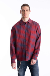 Camisa Linho Ground Plaid Vermelho