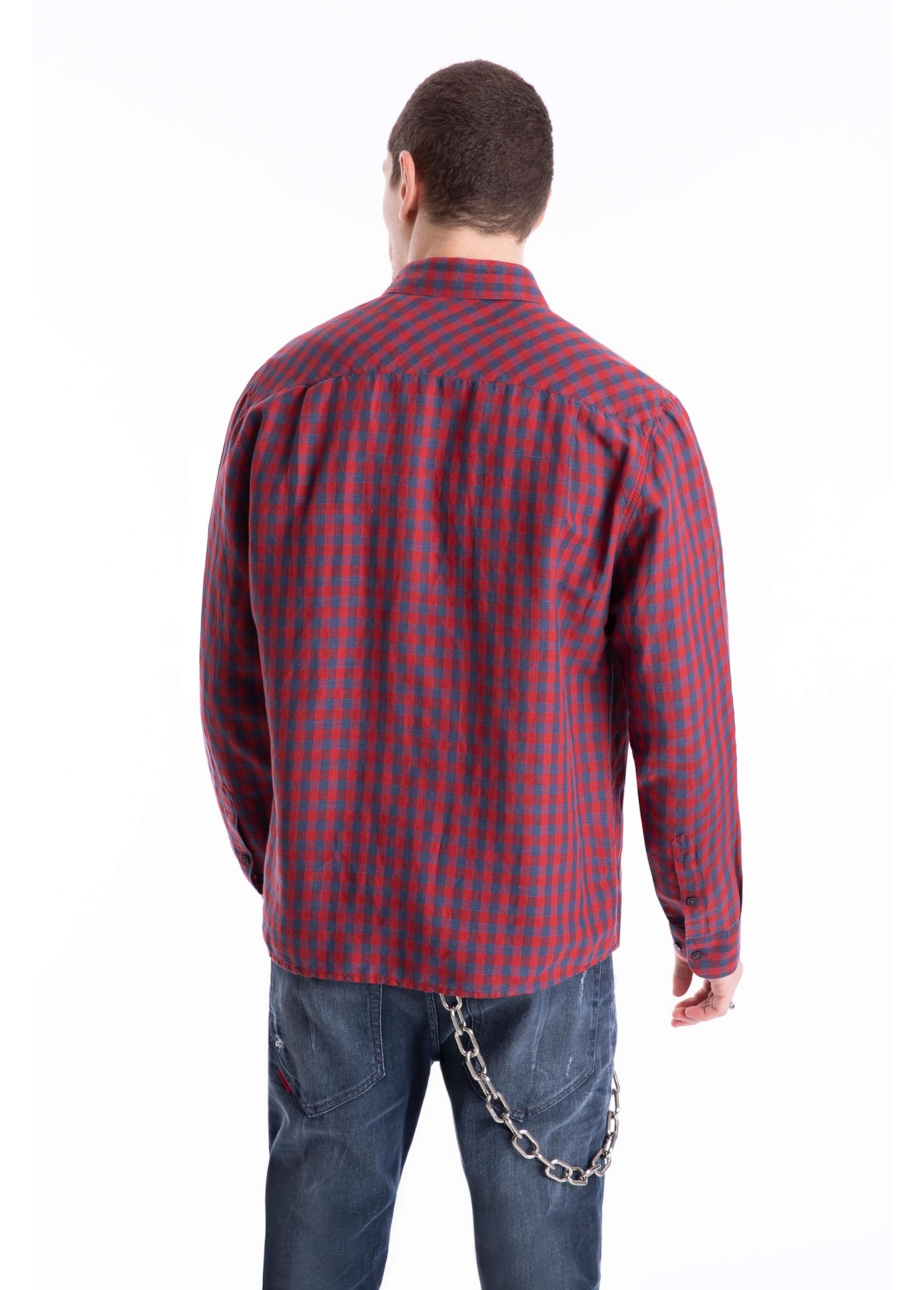 Camisa Linho Ground Plaid Vermelho