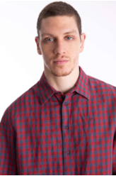 Camisa Linho Ground Plaid Vermelho