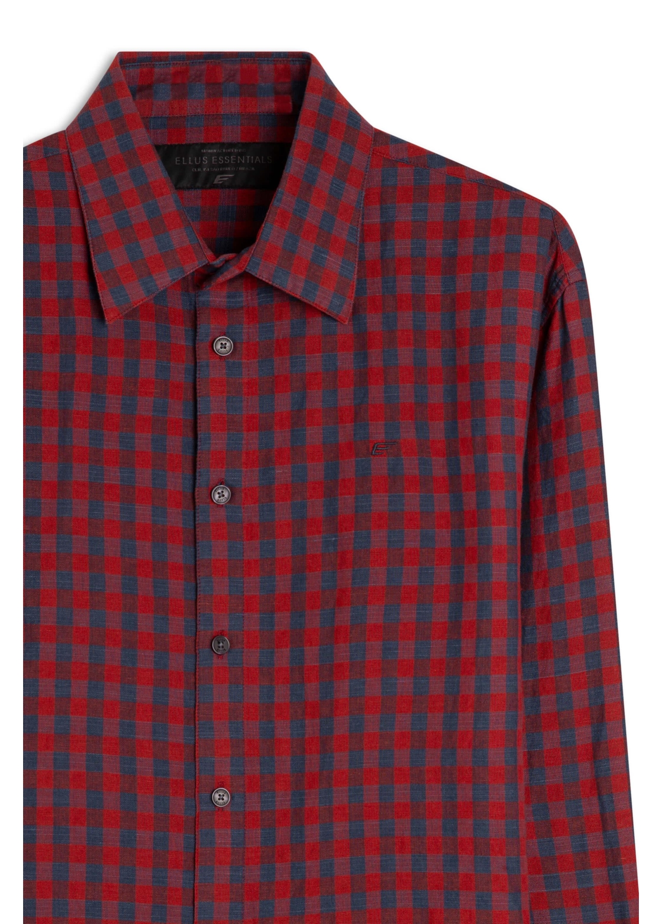 Camisa Linho Ground Plaid Vermelho
