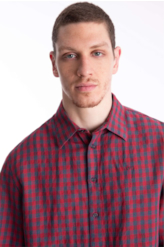 Camisa Linho Ground Plaid Vermelho