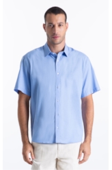 Camisa Linho Like Cintage Xangai Azul Claro