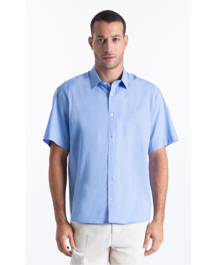Camisa Linho Like Cintage Xangai Azul Claro