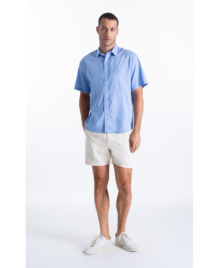 Camisa Linho Like Cintage Xangai Azul Claro
