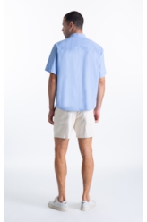 Camisa Linho Like Cintage Xangai Azul Claro