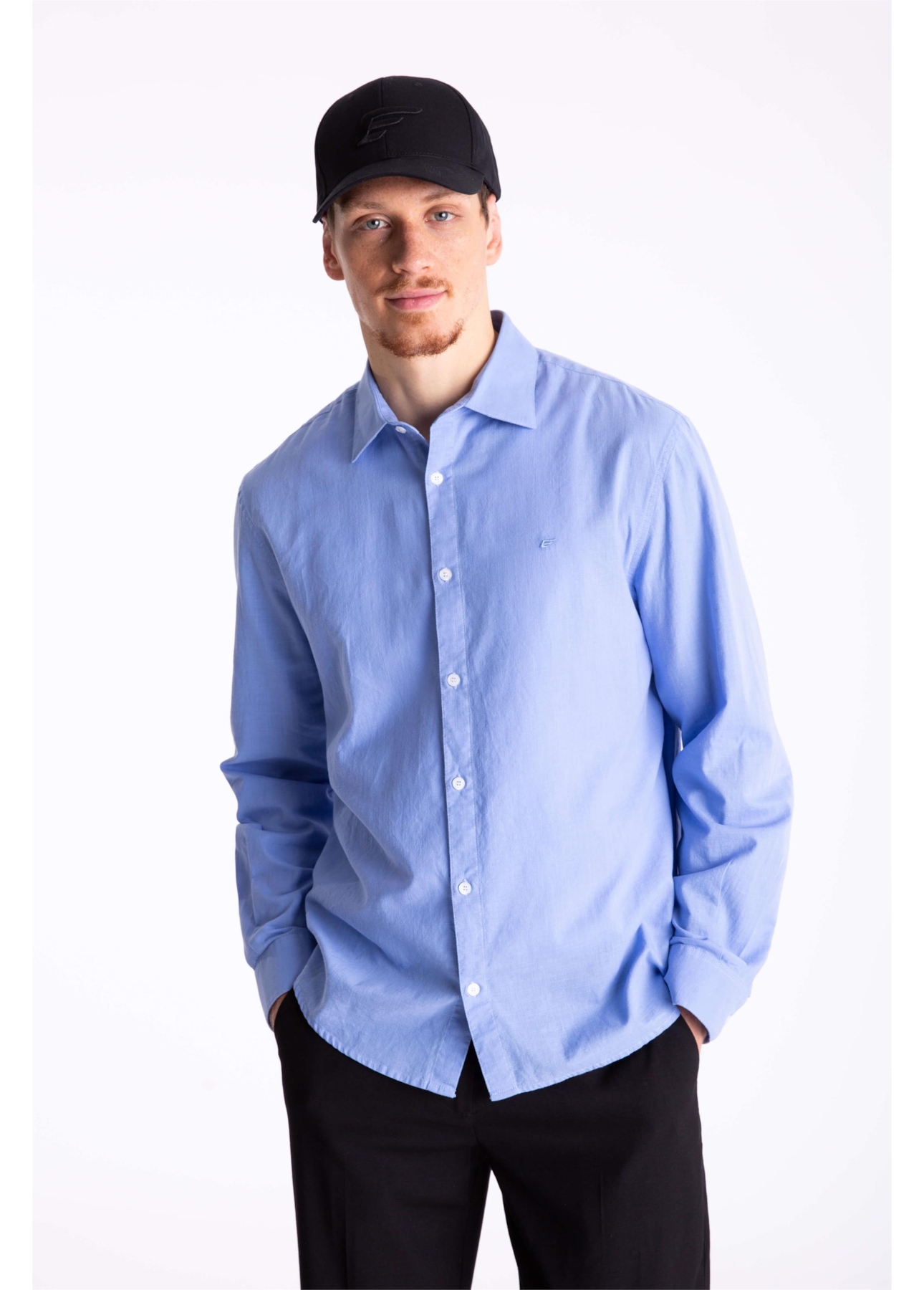 Camisa Linho Like Classic Azul Claro