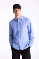 Camisa Linho Like Classic Azul Claro