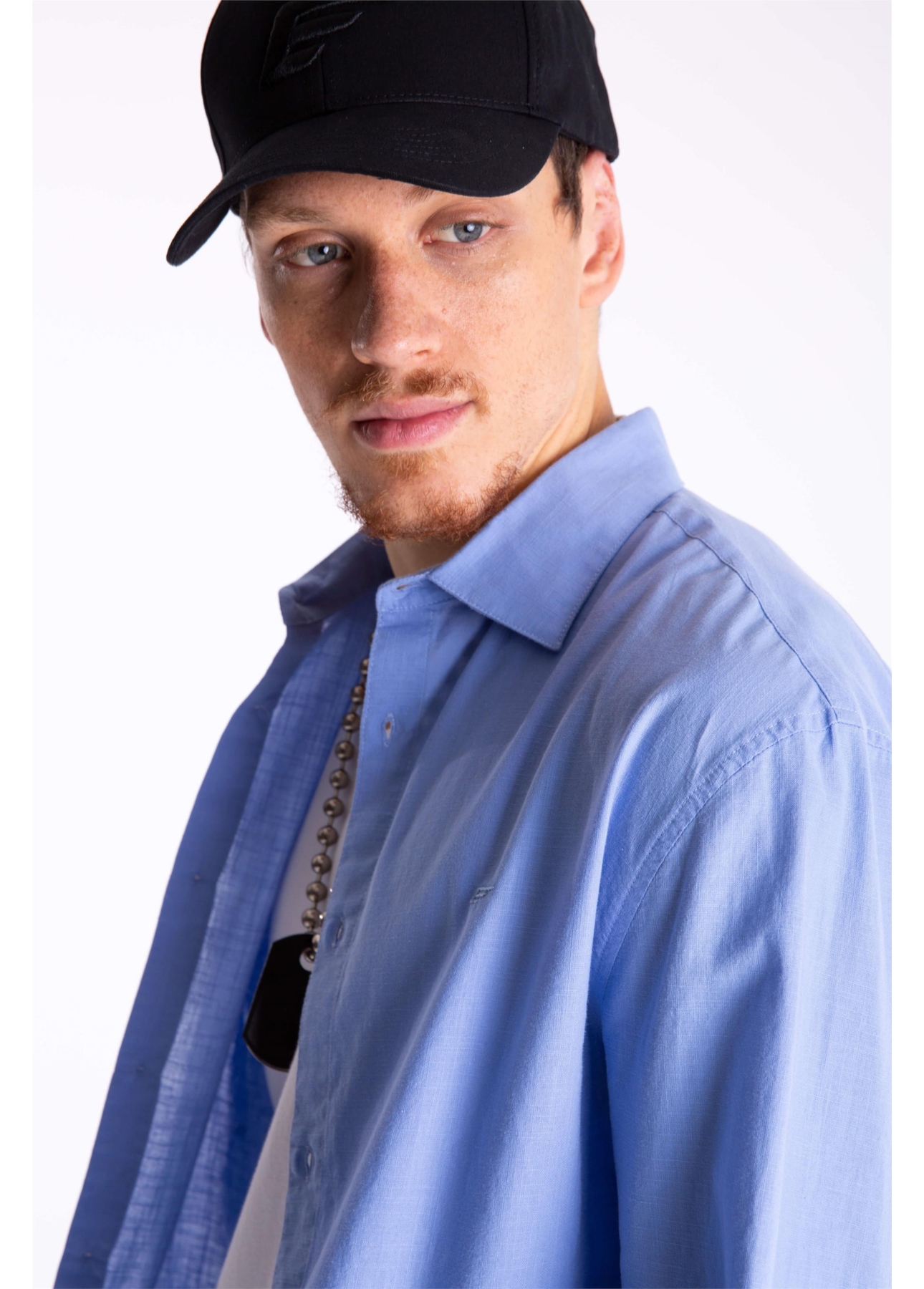 Camisa Linho Like Classic Azul Claro