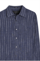 Camisa Linho Stripe Class Marinho